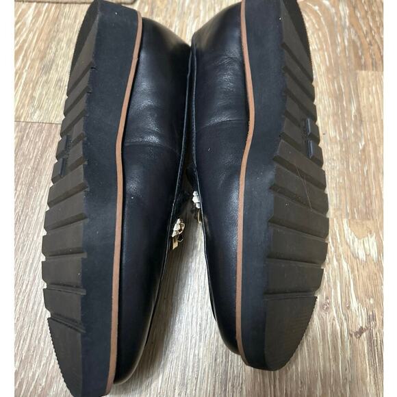 NATURALIZER NWB Adiline Bit Black Leather Gold Detail Comfort Loafers 9.5 Wide - Picture 7 of 10